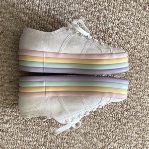 SUPERGA Women Size 38 (US 8) Multi-color platform sneakers